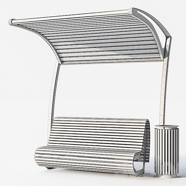 Bench pergola urn. 3ds Max - thumbnail 3