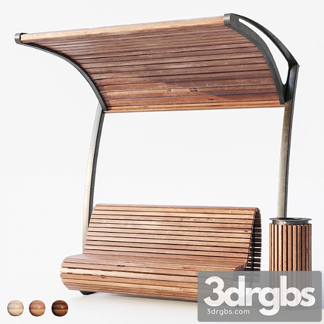 Bench pergola urn. 3dsmax Download - thumbnail 1