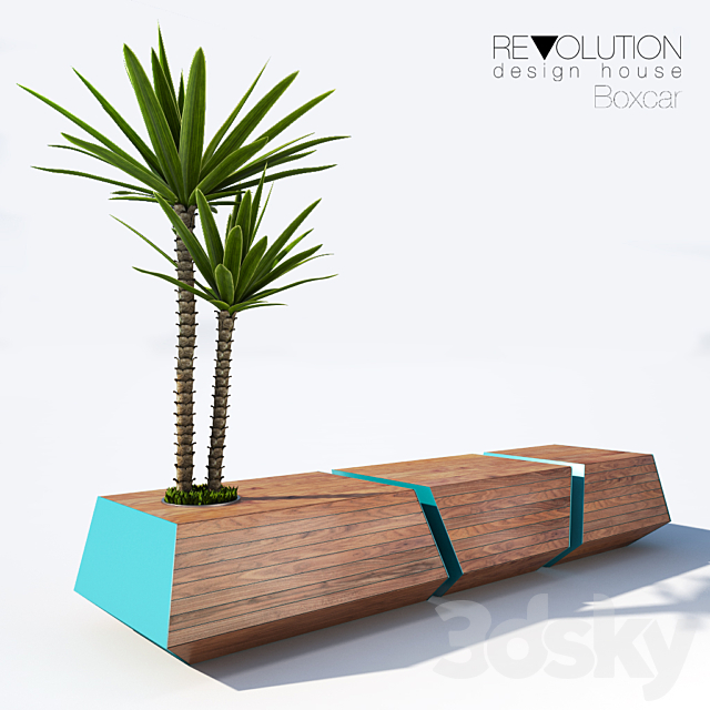 Bench. Revolution Design House design. Boxcar Bench 3DSMax File - thumbnail 1