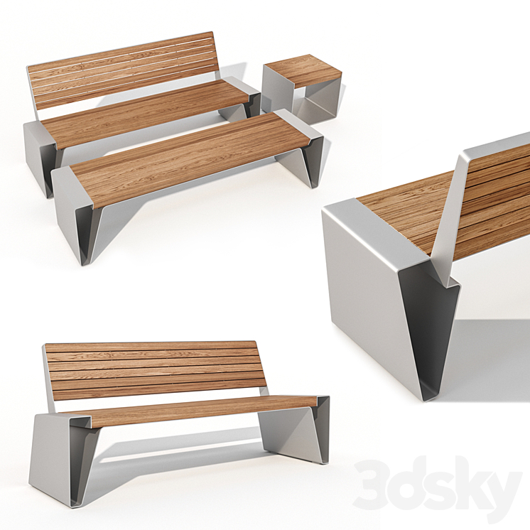 “Bench street Adanat “”Vladivostok””” 3DS Max - thumbnail 1