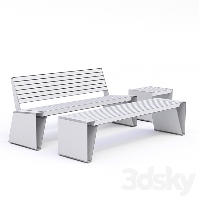 Bench street Adanat “Vladivostok” 3DSMax File - thumbnail 3