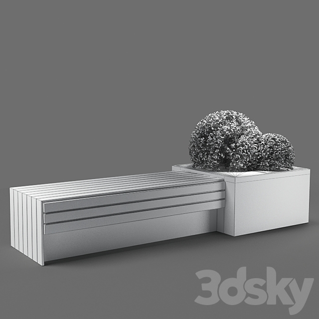 bench1150-280cm 3DS Max Model - thumbnail 3