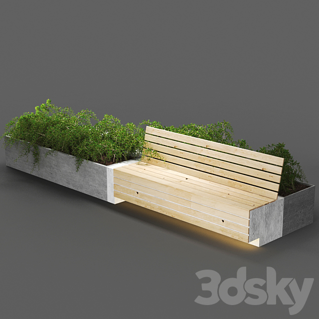 bench349 3DS Max Model - thumbnail 2