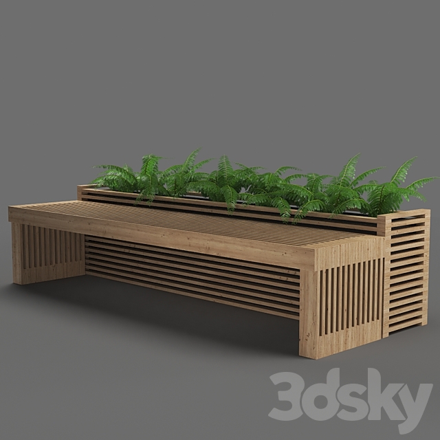 bench602-250cm 3DS Max Model - thumbnail 2