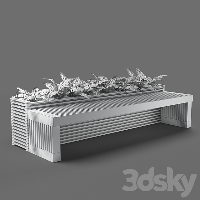 bench602-250cm 3DS Max Model - thumbnail 3