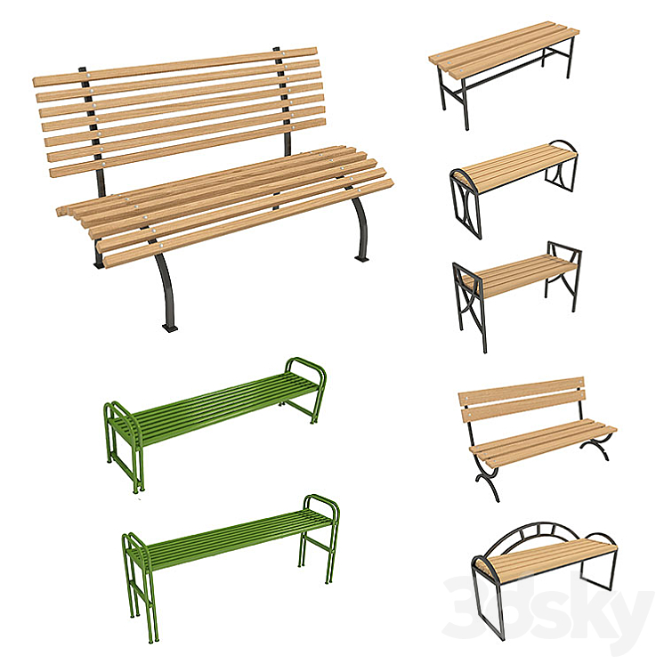 Benches benches 3DS Max - thumbnail 1