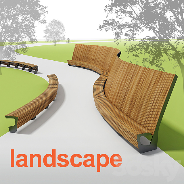 Benches Landscape 3DSMax File - thumbnail 2