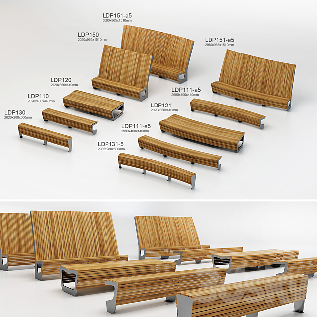 Benches Landscape 3DSMax File - thumbnail 3