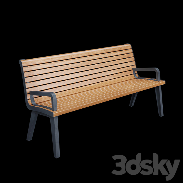 Benches Paris Adanat under the snow 3ds Max - thumbnail 3