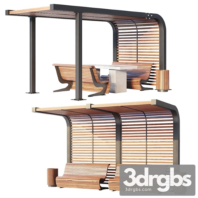 Benches Pergola Urn 1 3dsmax Download - thumbnail 1