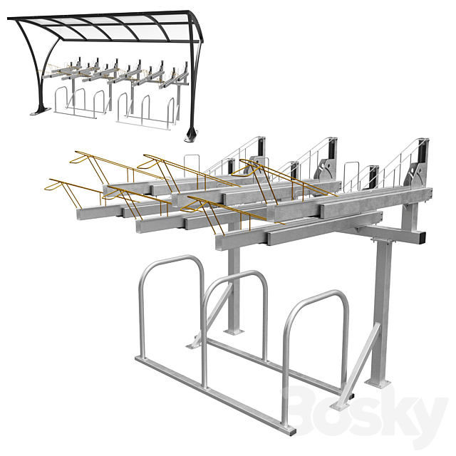 Bicycle parking 3ds Max - thumbnail 1