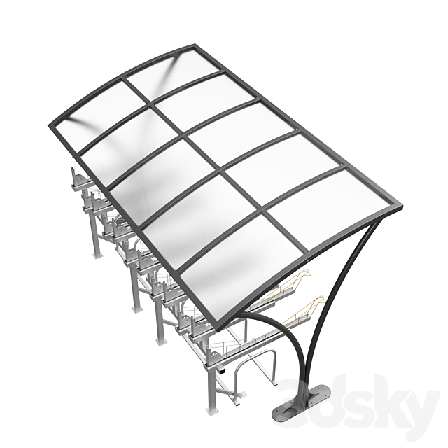 Bicycle parking 3ds Max - thumbnail 2