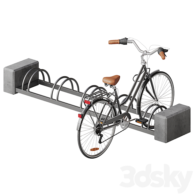 Bicycle parking set 3ds Max - thumbnail 2