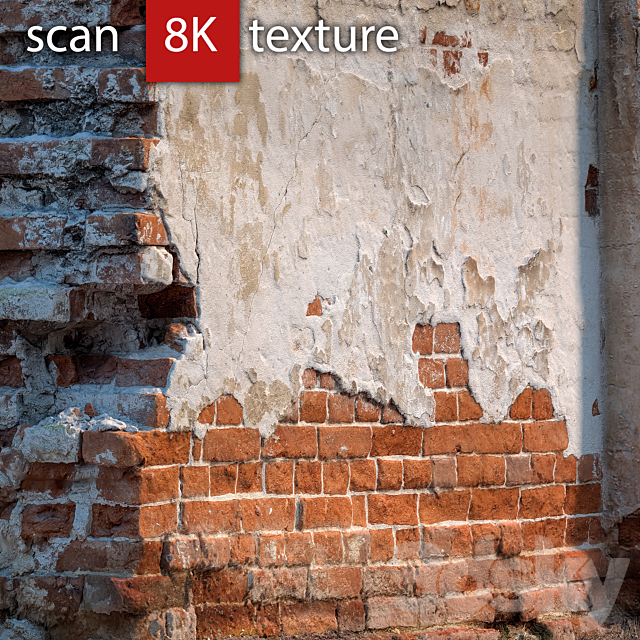 Brick wall with destruction 61 3DS Max Model - thumbnail 2