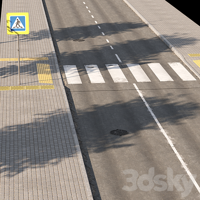 Broken road set2 3DS Max Model - thumbnail 4