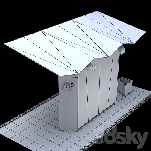 Bus stop 02 3ds Max - thumbnail 3