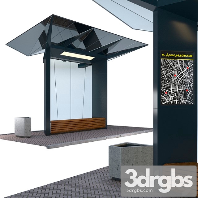 Bus stop 02 3dsmax Download - thumbnail 1