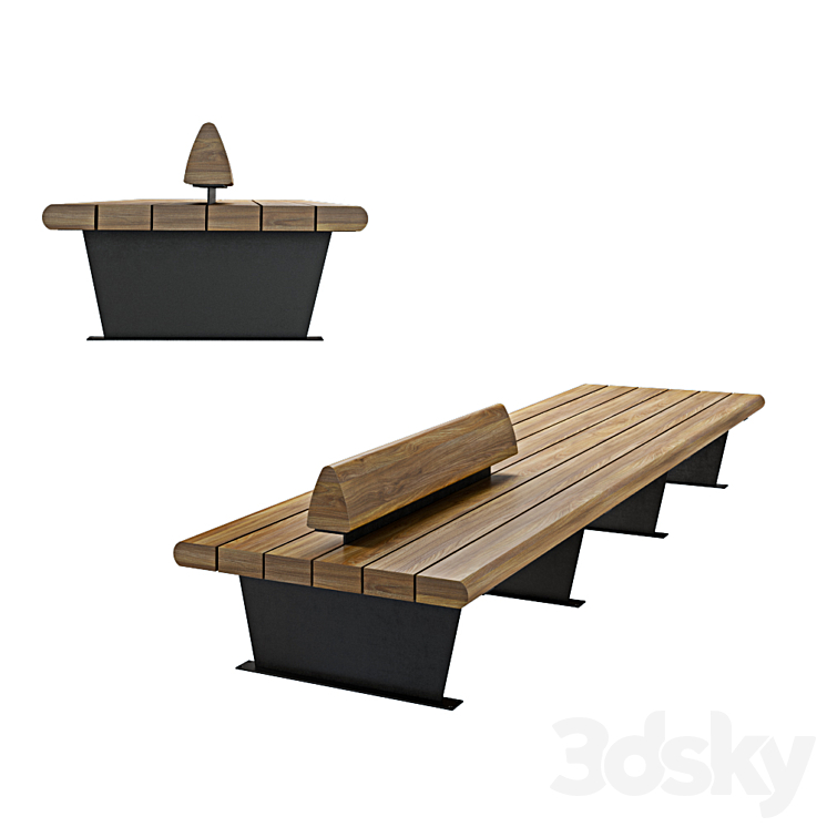 Canape  bench 3DS Max - thumbnail 1