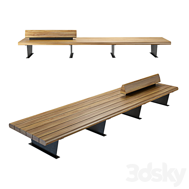 Canape  bench 3DS Max - thumbnail 2