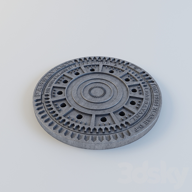 Cast iron manhole 3DSMax File - thumbnail 1