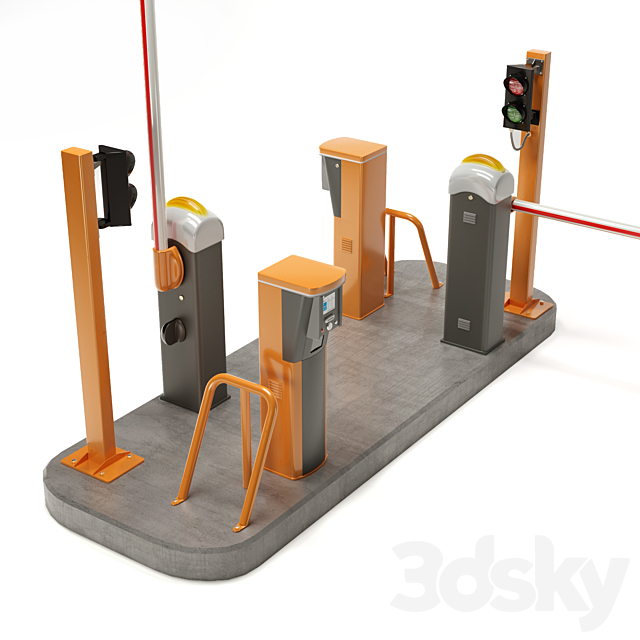 Checkpoint Barrier 3DS Max Model - thumbnail 2