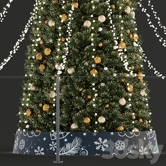 Christmas Tree Street 3DS Max Model - thumbnail 2