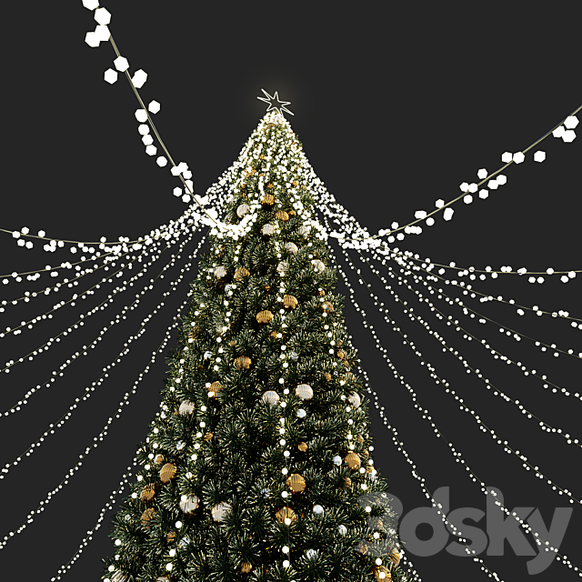 Christmas Tree Street 3DS Max Model - thumbnail 3