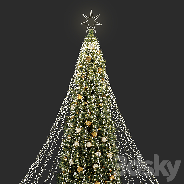 Christmas Tree Street 3DS Max Model - thumbnail 4