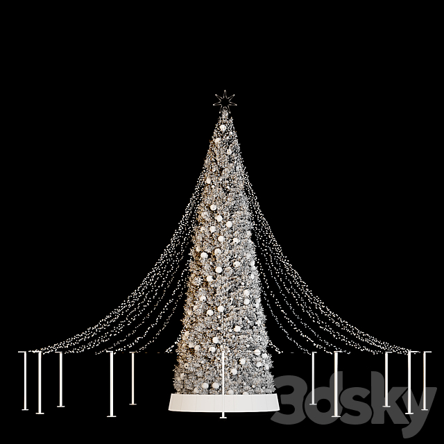 Christmas Tree Street 3DS Max Model - thumbnail 5