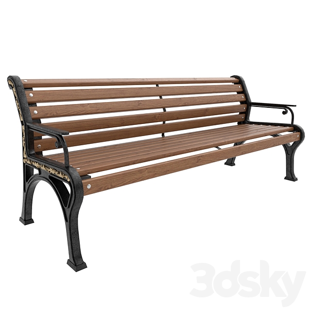 City Bench Retro 3DSMax File - thumbnail 1