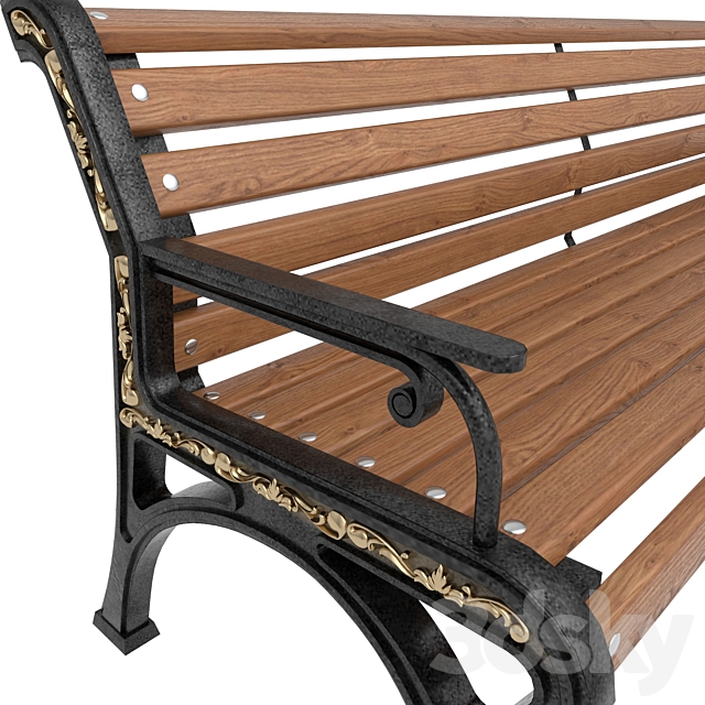 City Bench Retro 3DSMax File - thumbnail 2