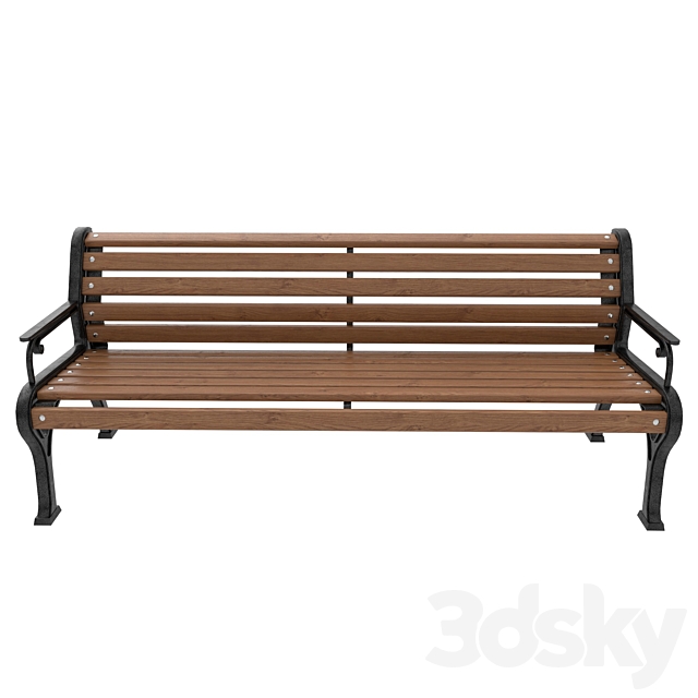 City Bench Retro 3DSMax File - thumbnail 4