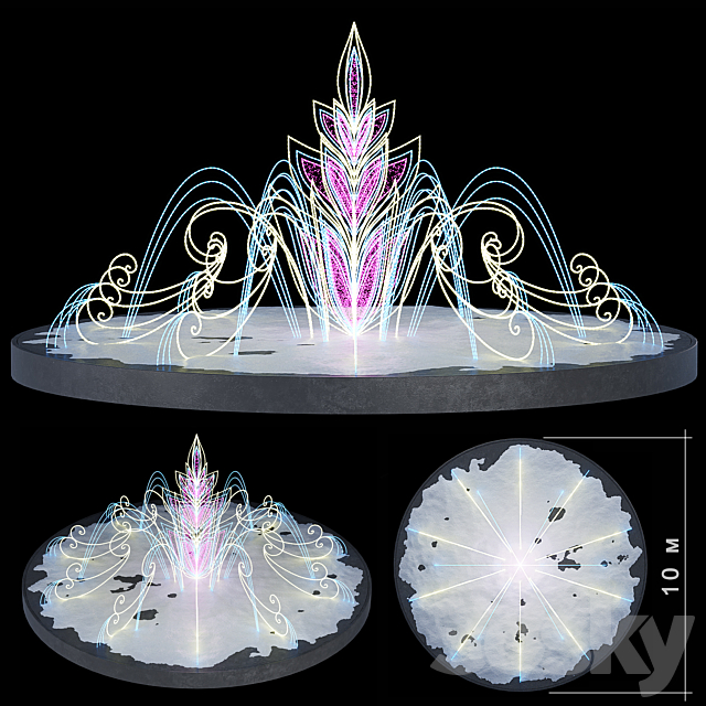 City LED Fountain 3ds Max - thumbnail 1