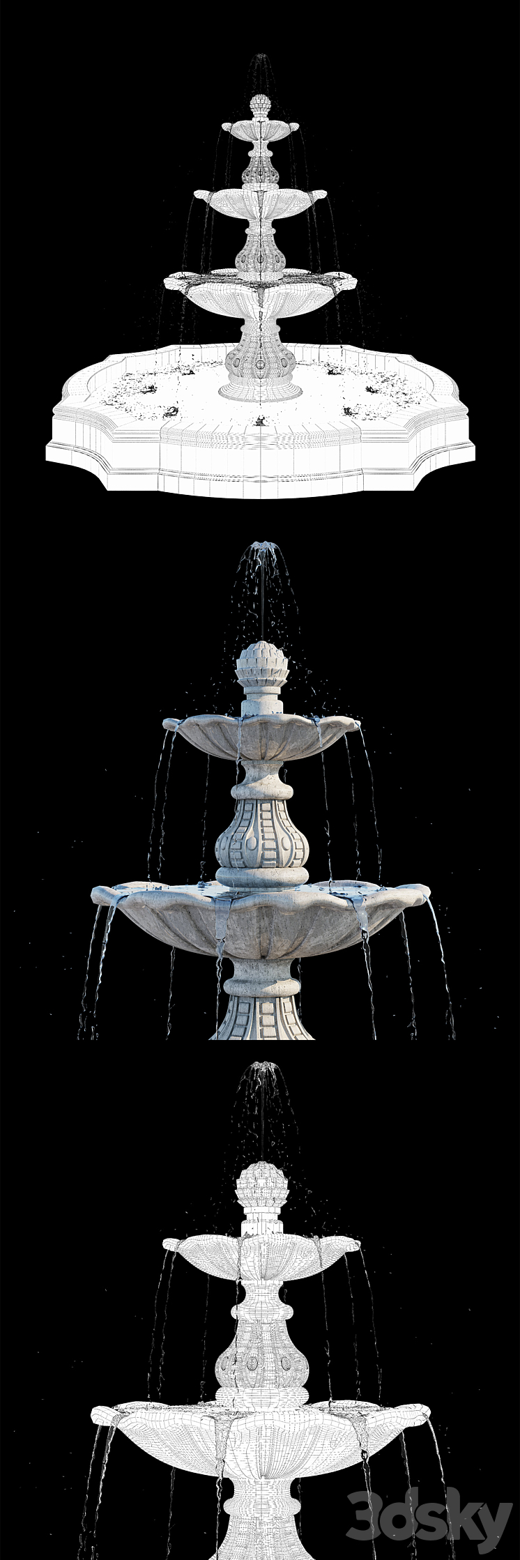 Classic Fountain 1 3DS Max - thumbnail 2