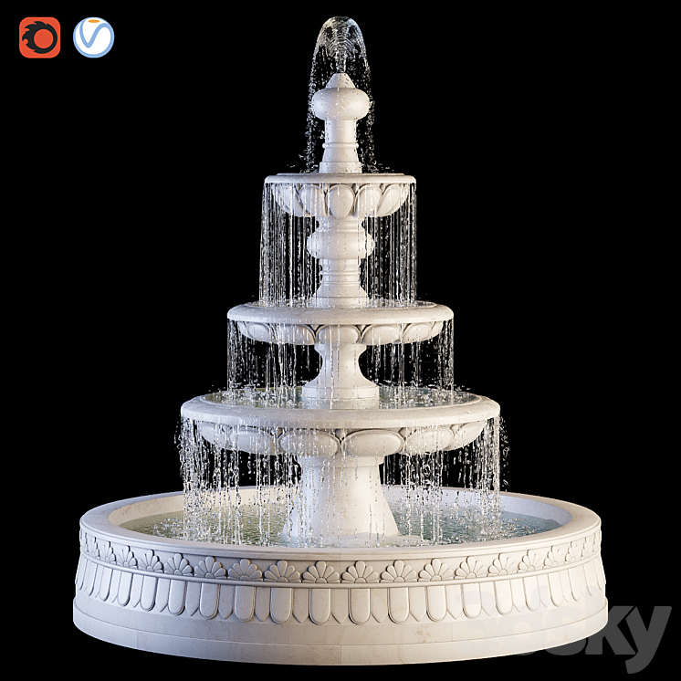 classic fountain 3DS Max - thumbnail 1