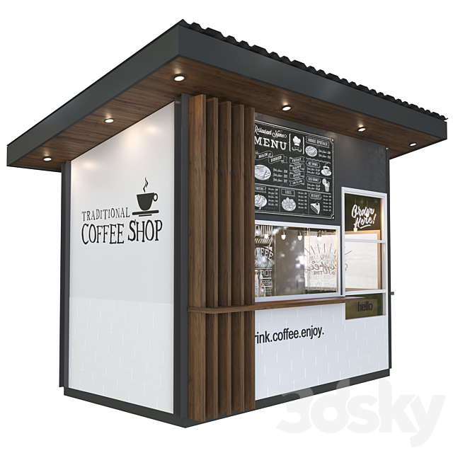 coffee shop 3DS Max Model - thumbnail 2