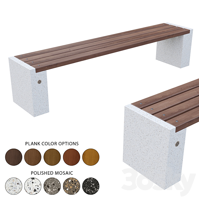 Concrete Bench 238 3ds Max - thumbnail 1