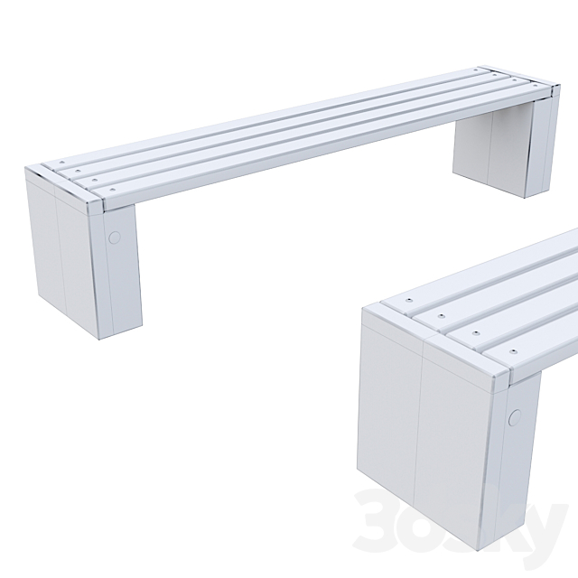 Concrete Bench 238 3ds Max - thumbnail 2