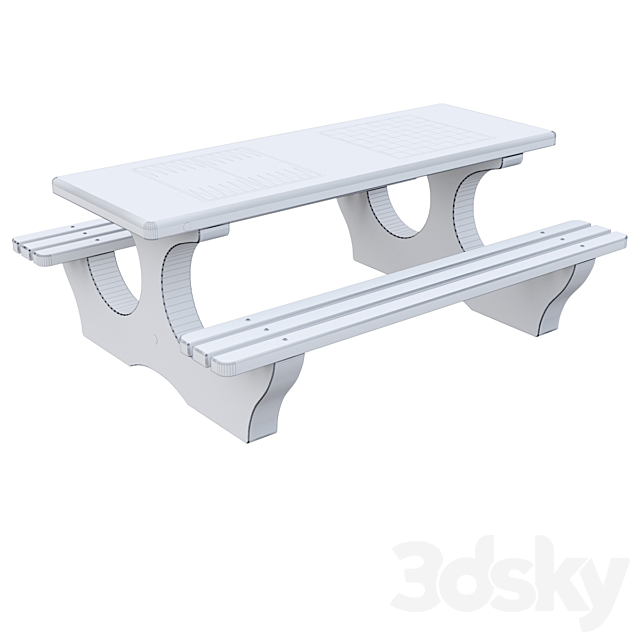 Concrete Play Table 115 3ds Max - thumbnail 2