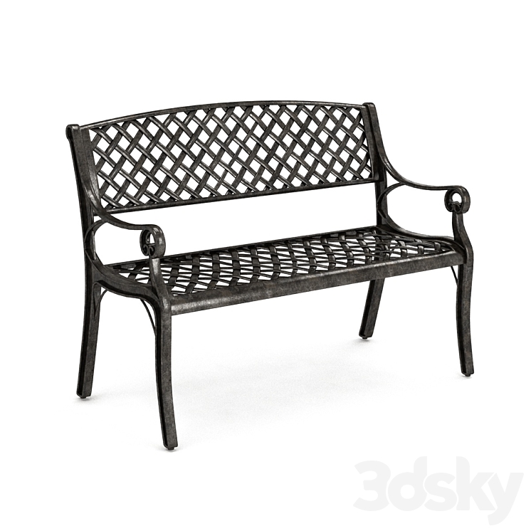 Cozumel Copper Cast Aluminum Bench by Christopher Knight Home 3DS Max - thumbnail 1