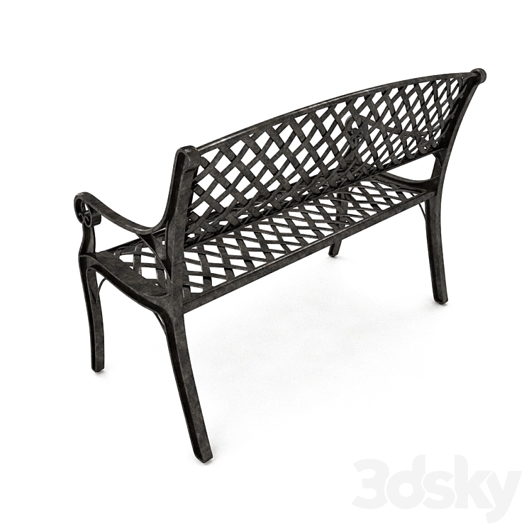 Cozumel Copper Cast Aluminum Bench by Christopher Knight Home 3DS Max - thumbnail 2