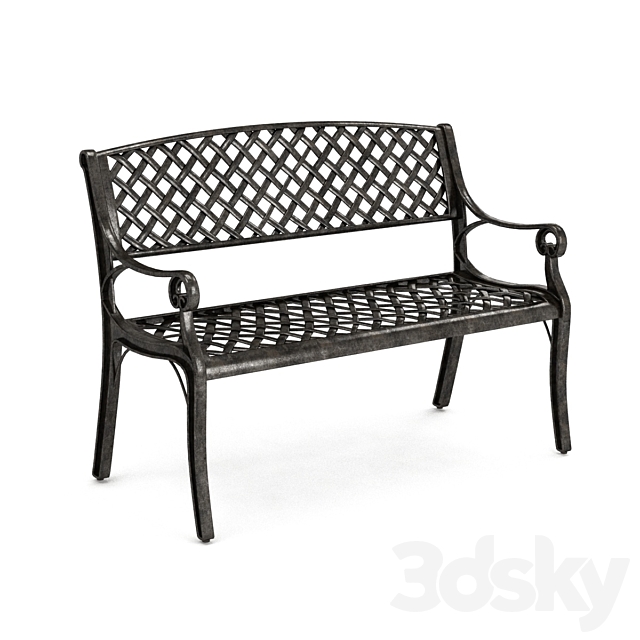 Cozumel Copper Cast Aluminum Bench by Christopher Knight Home 3DSMax File - thumbnail 1