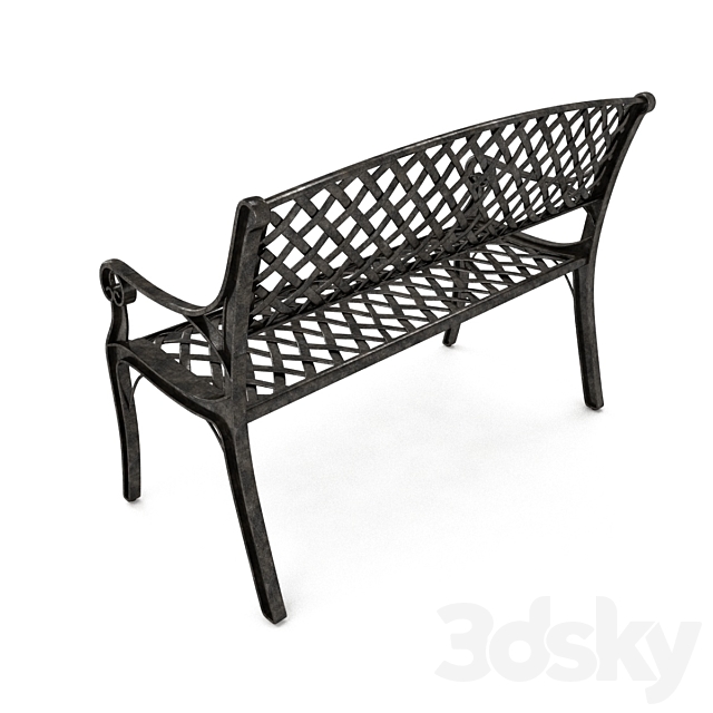 Cozumel Copper Cast Aluminum Bench by Christopher Knight Home 3DSMax File - thumbnail 2