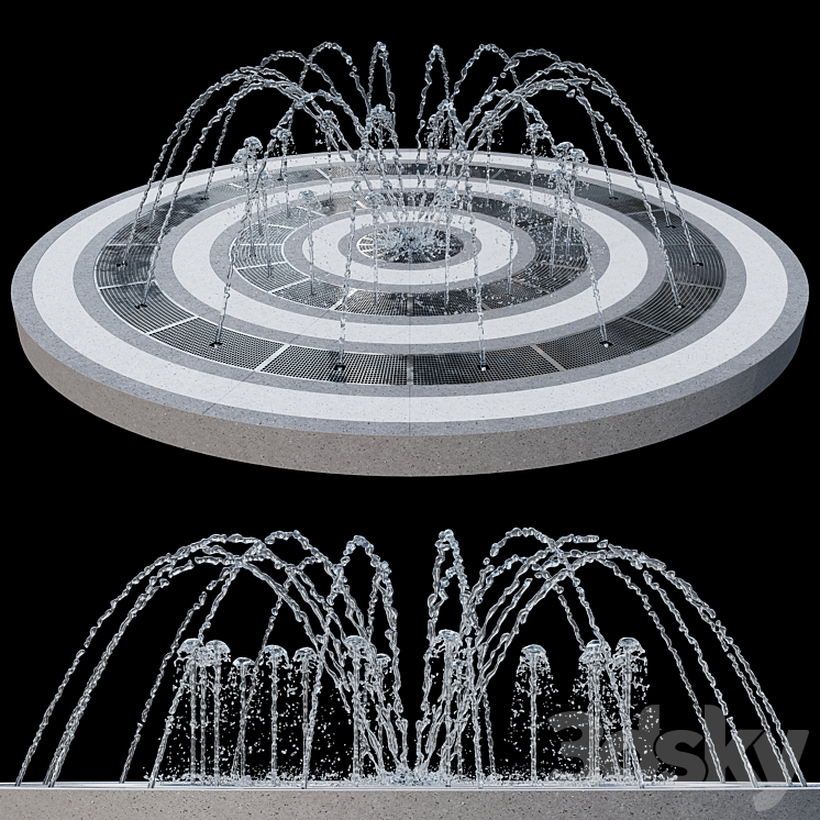 Dry fountain 01 3DS Max - thumbnail 1