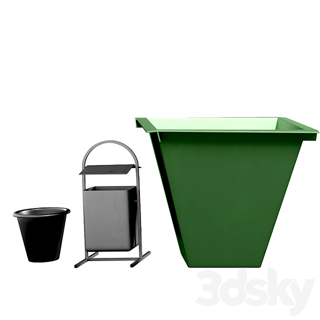 Dumpster set 3ds Max - thumbnail 3