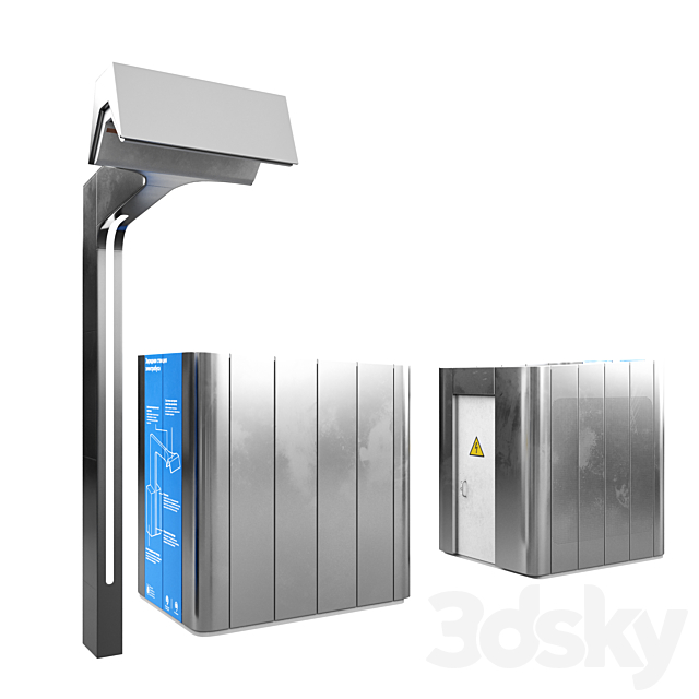 Electric bus charging station 3ds Max - thumbnail 3