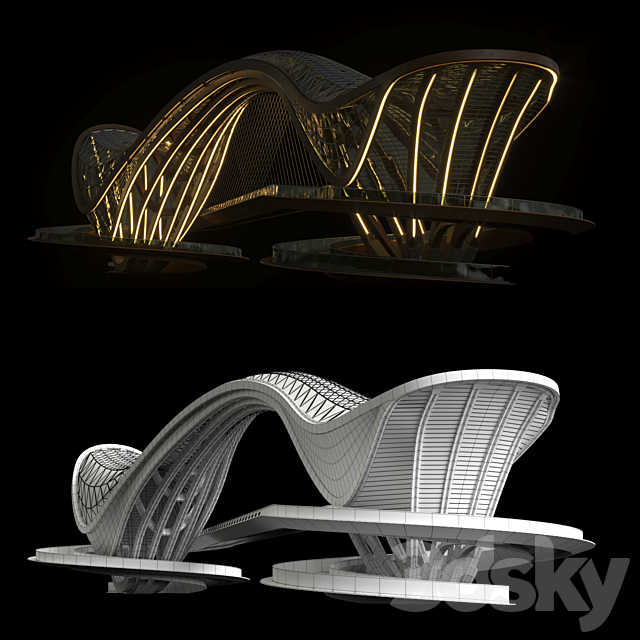 elevated pedestrian crossing 3DSMax File - thumbnail 3