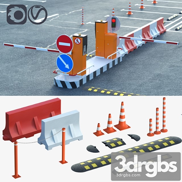 Equipment For The Creation Of Parking Lots Road Fences 3dsmax Download - thumbnail 1