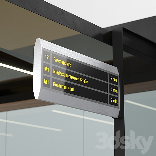 European Tram Stop 3ds Max - thumbnail 3