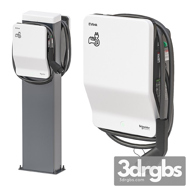 Evlink wallbox charging station 3dsmax Download - thumbnail 1